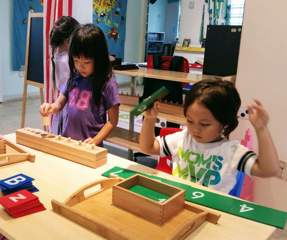 Preschool - Montessori materials to nurture number and language skills at self directed own pace
